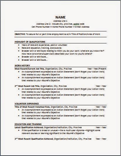 Functional chronological resume formats